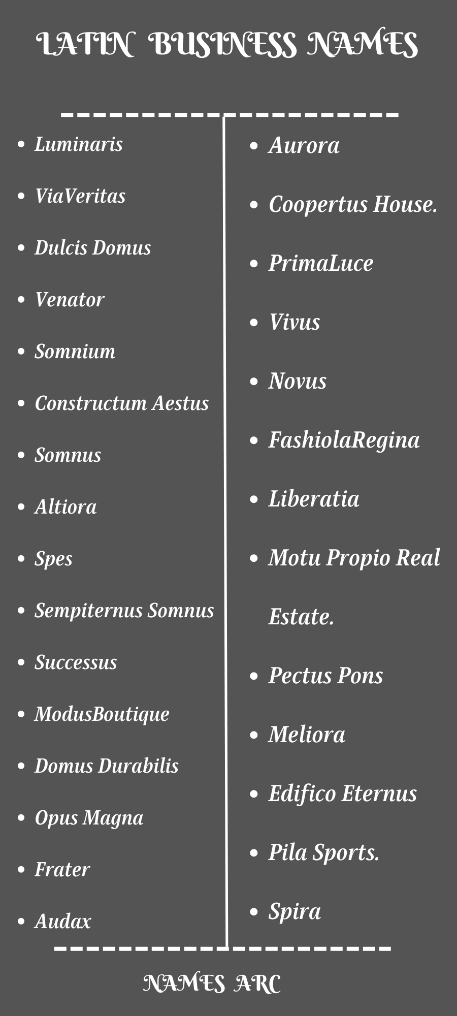 Cool Latin Business Names