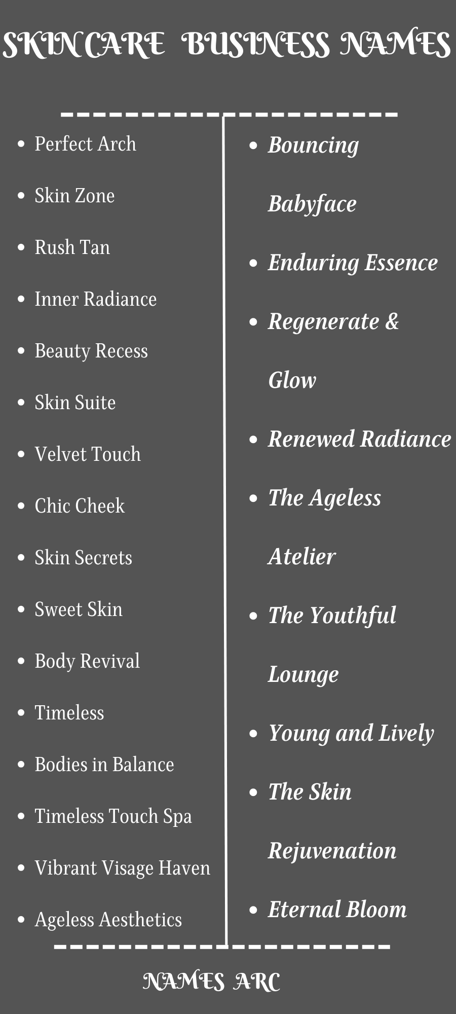 Aesthetic Names For Skincare Business