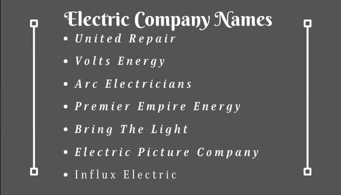 Electrical Company Name Generator