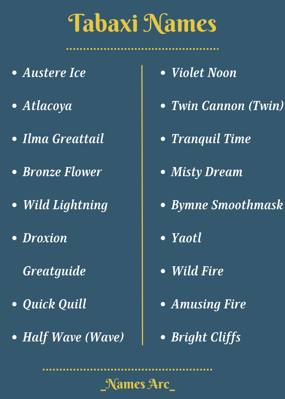 Best Tabaxi Names