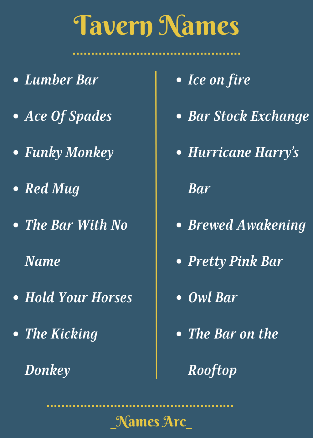 Best Tavern Names
